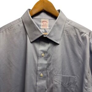 Brooks Brothers NEW Men's 18.5/37 Madison Fit Blue Non-Iron Stretch Cotton Shirt
